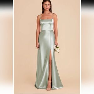 Birdy Grey Satin Slip Dress in Light Green Size XL